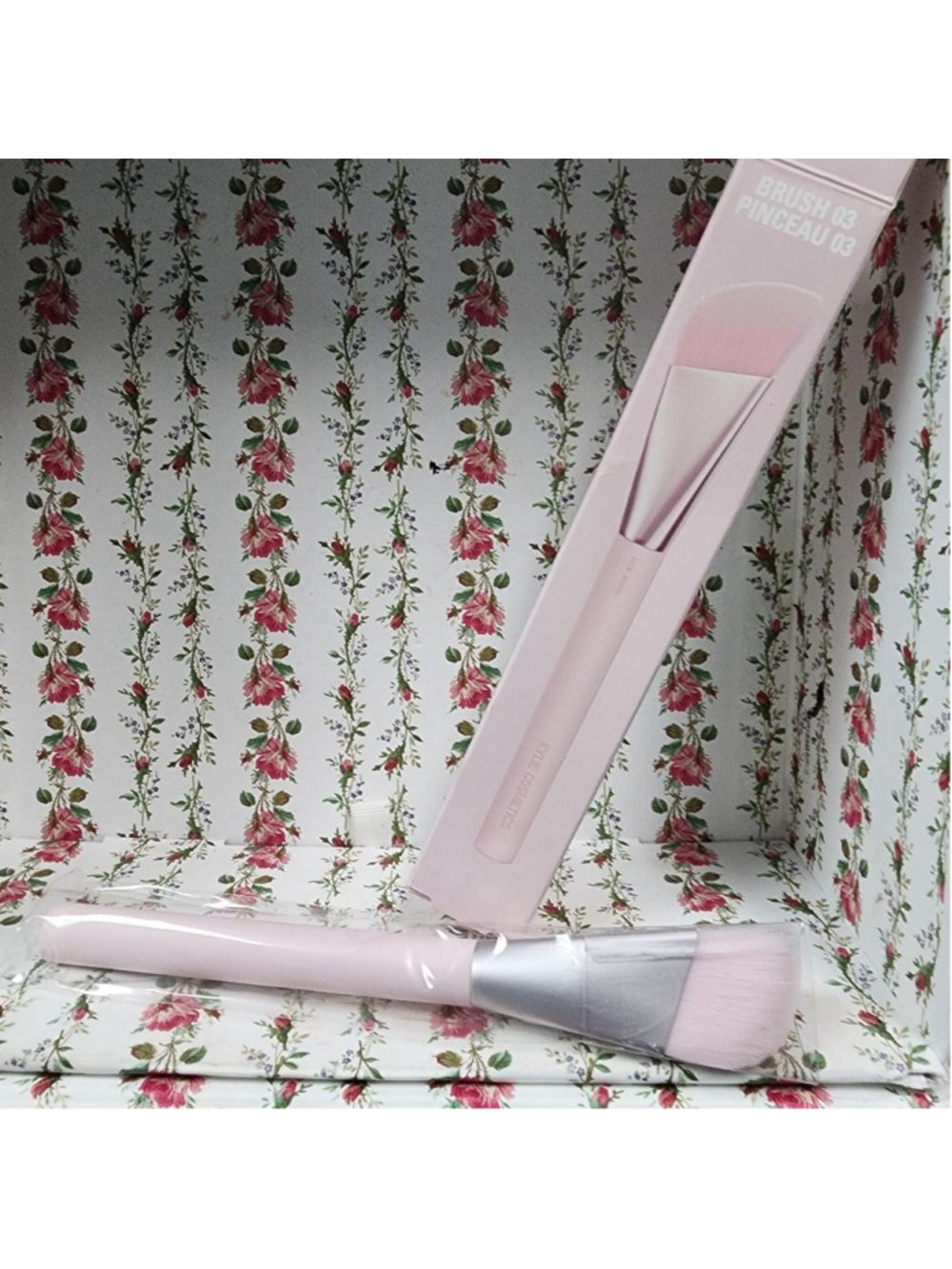 Pink brush with soft bristles for makeup application #makeup #brushes